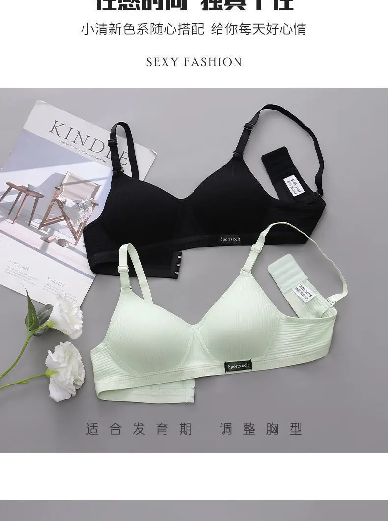 Comfortable Seamless Underwear for Girls in Their Developmental Stage, High School Students, Small Busts, Push-Up, No Underwire Bra, Thin Style — feature 17