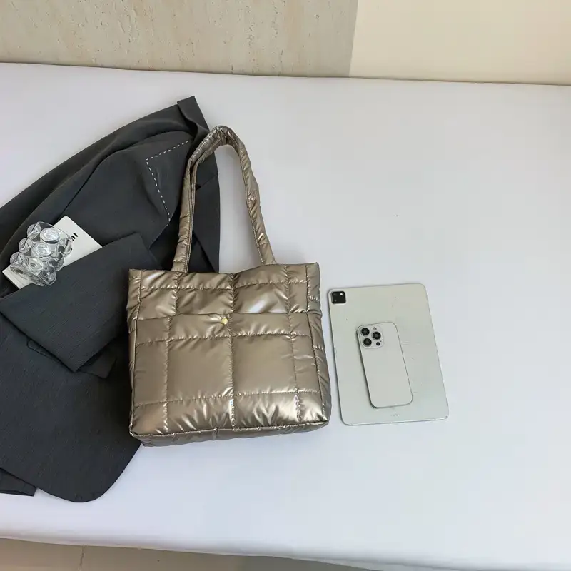 Silver Puffer Shoulder Bag for Women 2026 - Image 4
