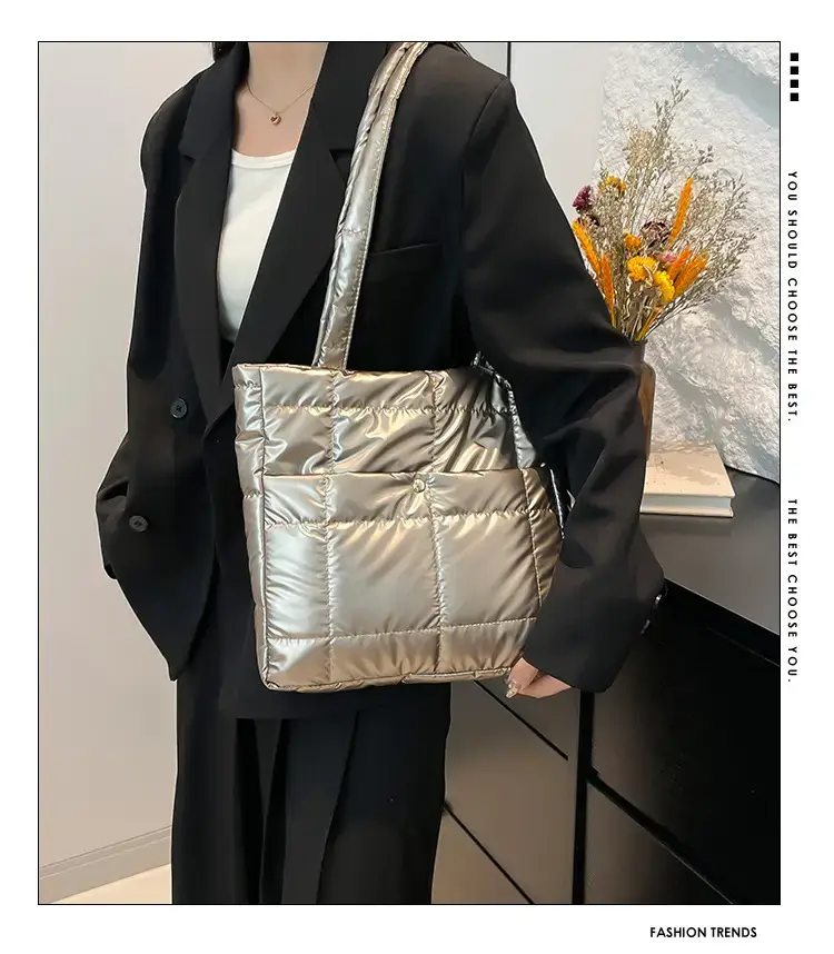 Silver Puffer Shoulder Bag for Women 2026 — feature 1