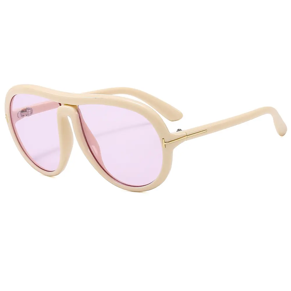 Pink Tilted Aviator Sunglasses for Men Women - Image 13