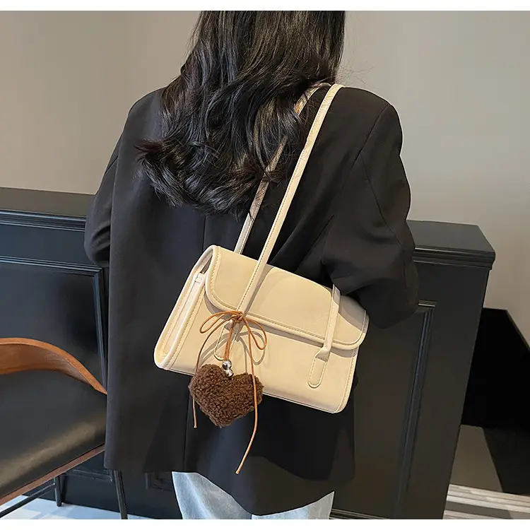 Women's Green Suede Shoulder Bag 2024 New Winter All-match — feature 16