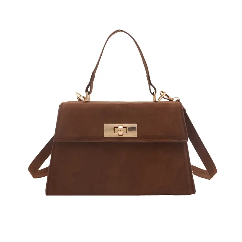 2024 Red Leather Shoulder Bag with Gold Clasp - Image 9