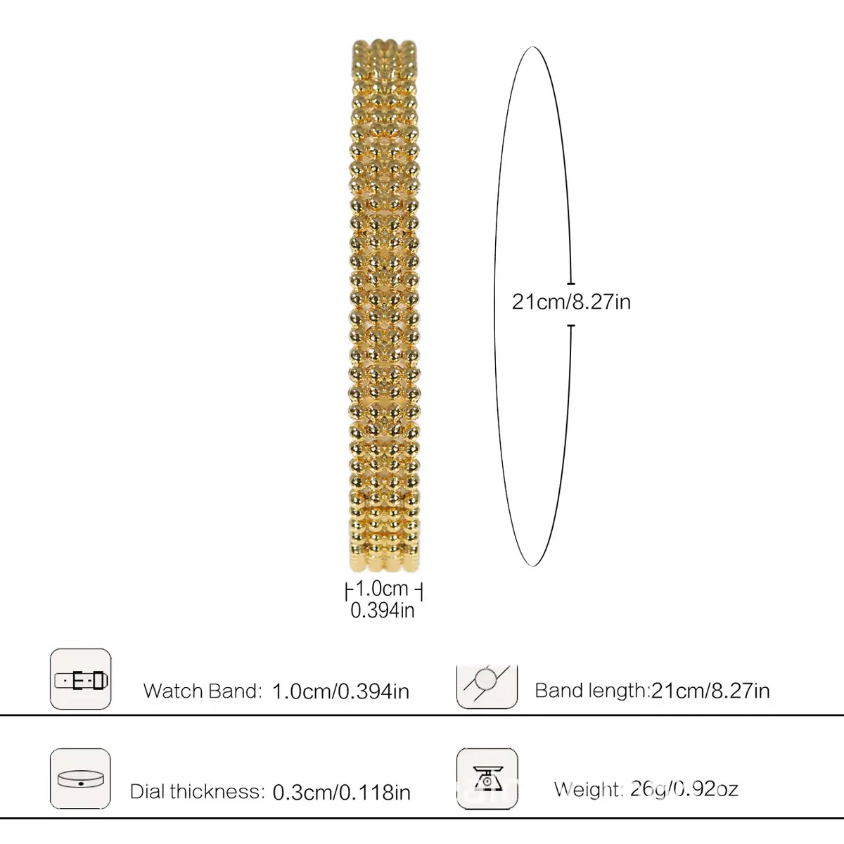 Gold Diamond Bracelet Watch Set for Women — feature 2