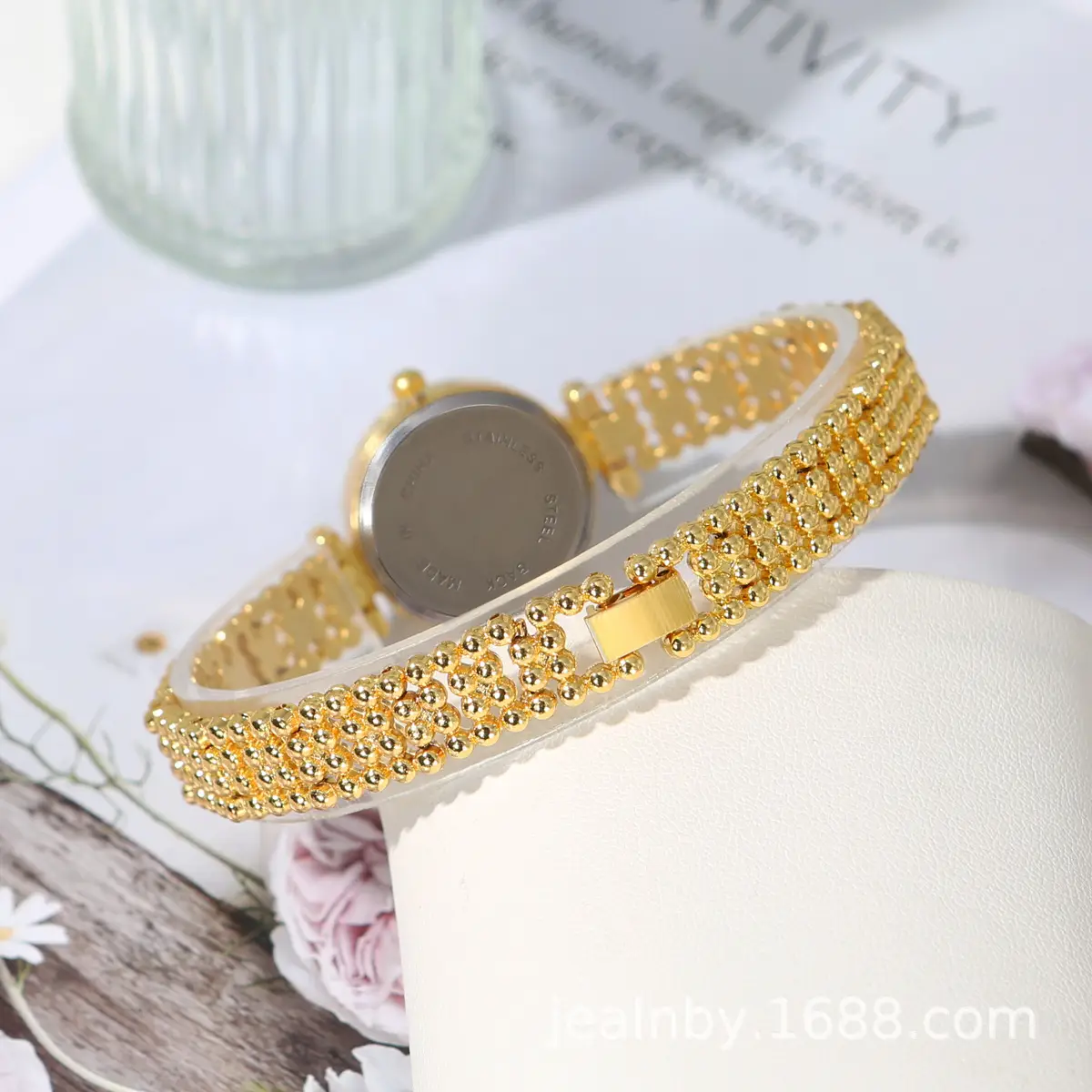 Gold Diamond Bracelet Watch Set for Women — feature 6