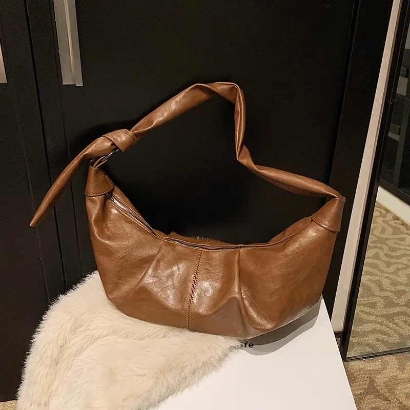 Brown Leather Shoulder Bag for Women Casual Crossbody - Image 5