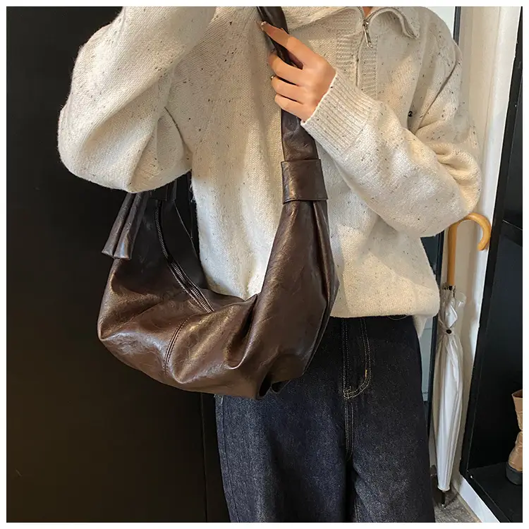 Brown Leather Shoulder Bag for Women Casual Crossbody — feature 25