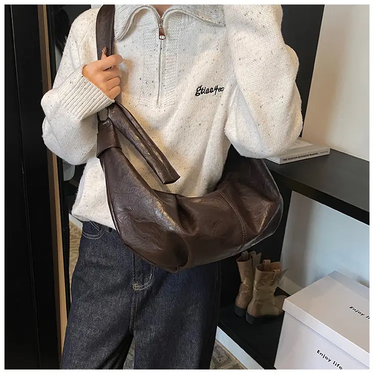 Brown Leather Shoulder Bag for Women Casual Crossbody — feature 26