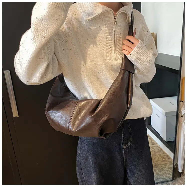 Brown Leather Shoulder Bag for Women Casual Crossbody — feature 28