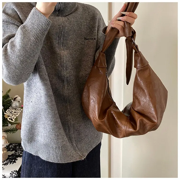 Brown Leather Shoulder Bag for Women Casual Crossbody — feature 30