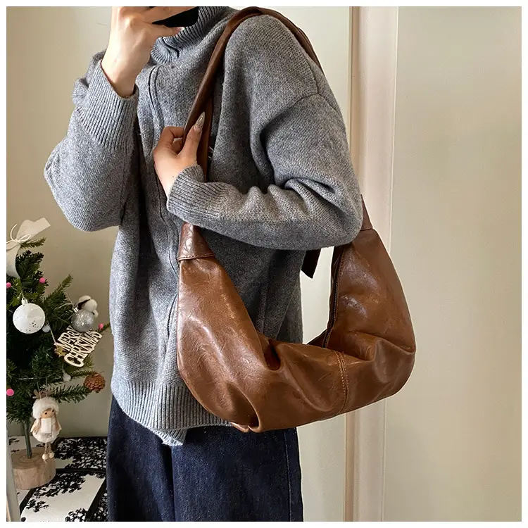 Brown Leather Shoulder Bag for Women Casual Crossbody — feature 31