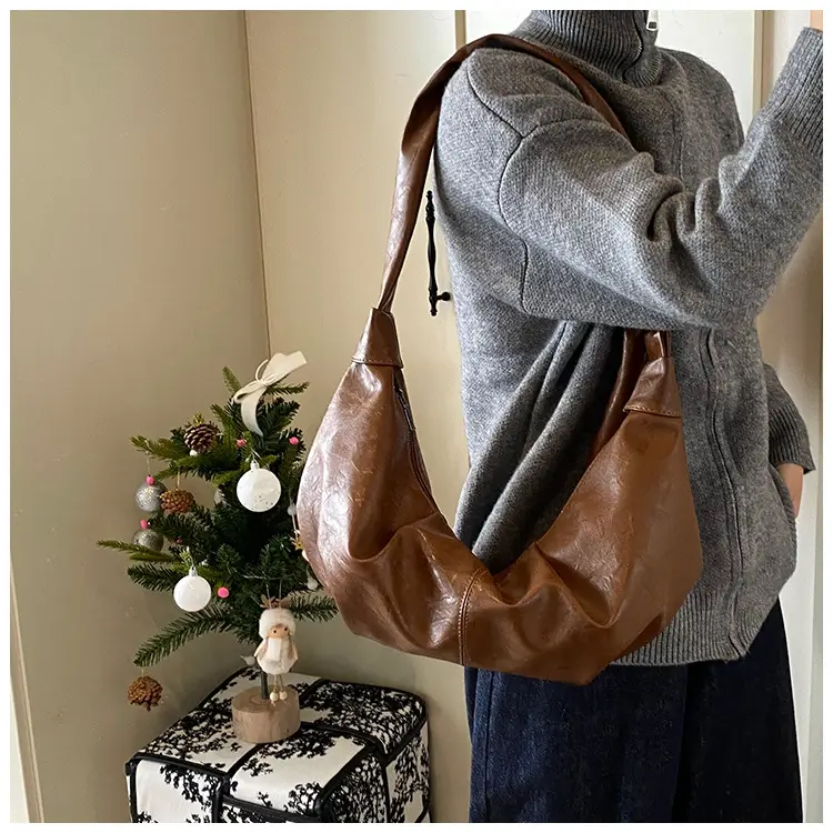 Brown Leather Shoulder Bag for Women Casual Crossbody — feature 32
