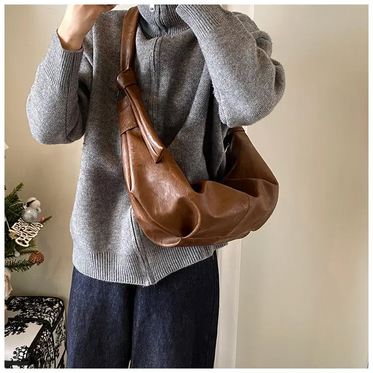 Brown Leather Shoulder Bag for Women Casual Crossbody — feature 33