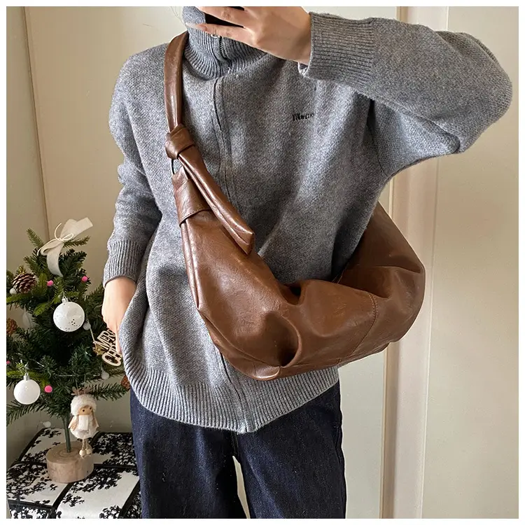 Brown Leather Shoulder Bag for Women Casual Crossbody — feature 34