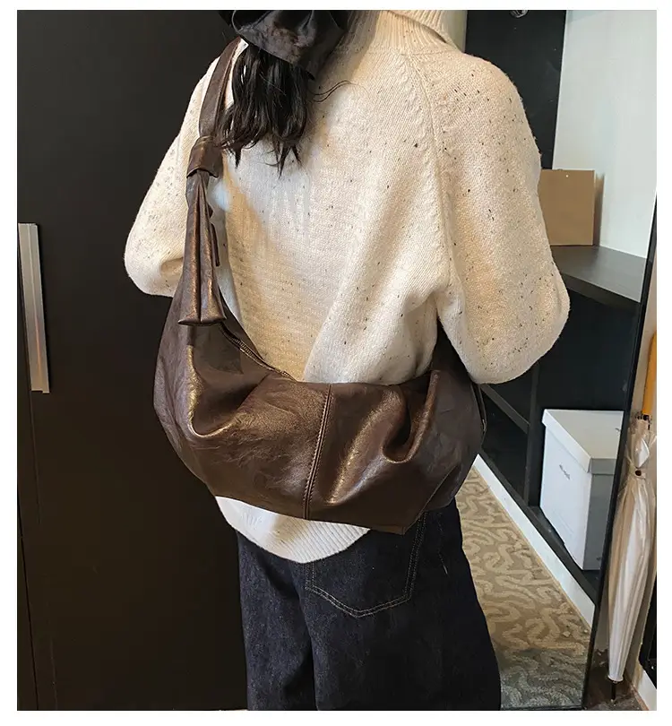 Brown Leather Shoulder Bag for Women Casual Crossbody — feature 5
