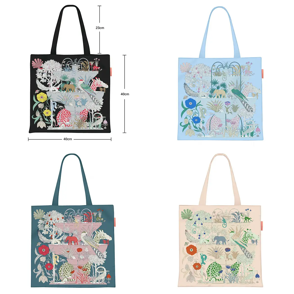 New Arrival Plant Flower Canvas Bag with Giraffe Elephant Design - Image 6