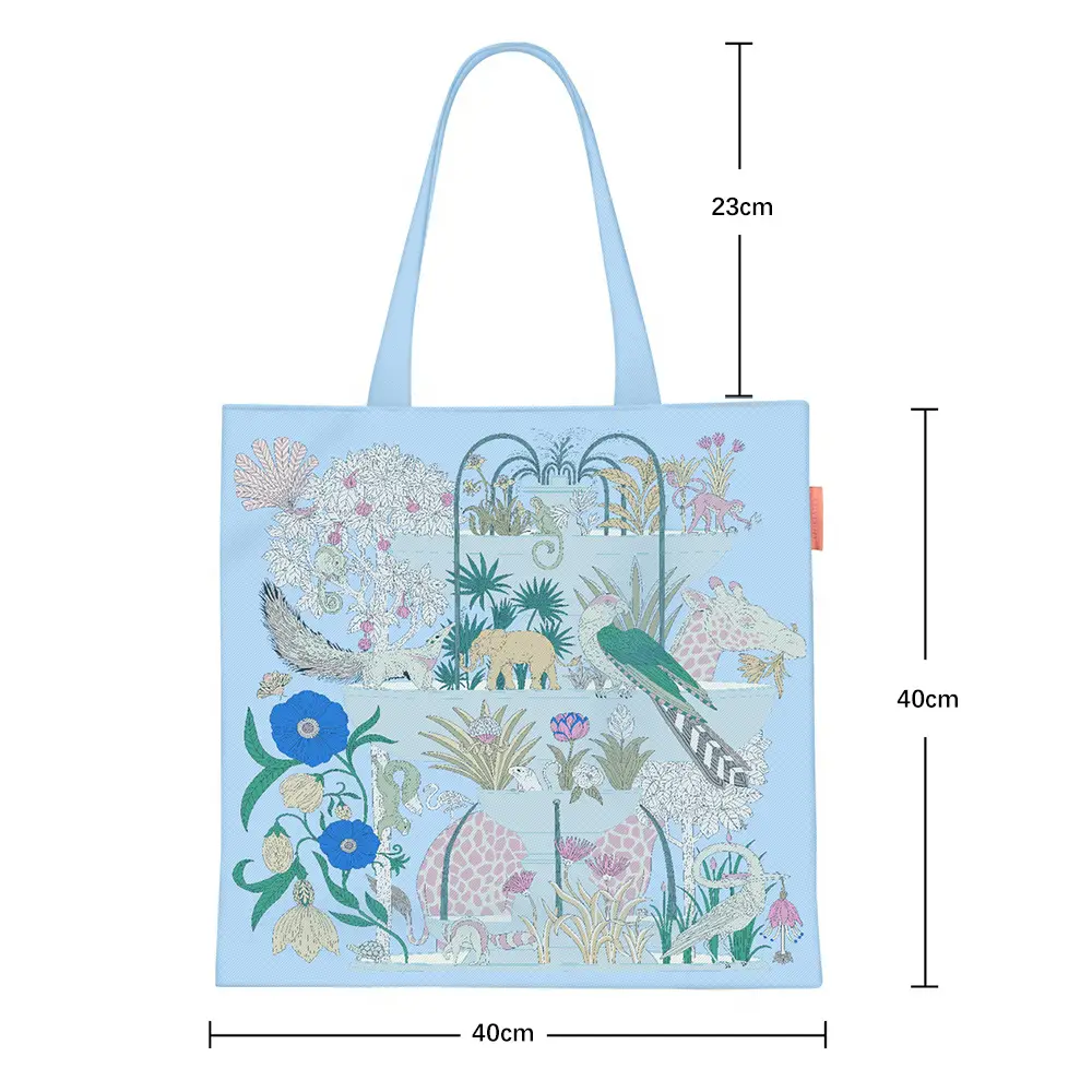 New Arrival Plant Flower Canvas Bag with Giraffe Elephant Design - Image 2