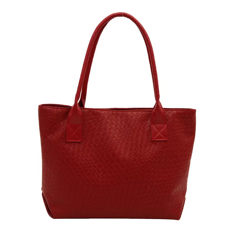Women Woven Shoulder Bag Large Capacity Brown - Image 10