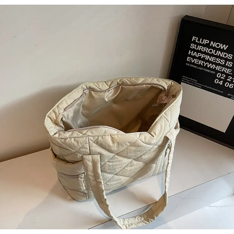 Women Rhombic Cotton Shoulder Bag 2024 New Korean Style Large Capacity — feature 27