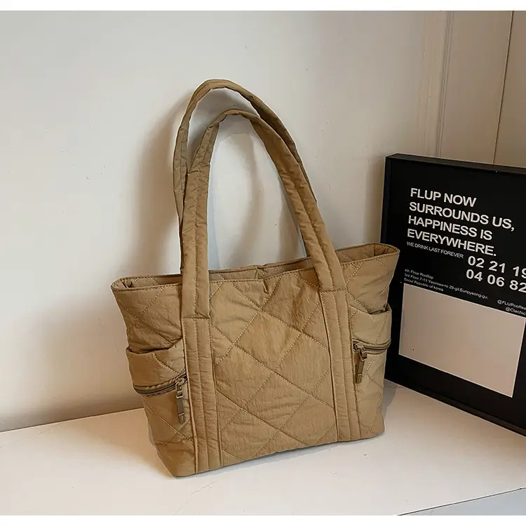 Women Rhombic Cotton Shoulder Bag 2024 New Korean Style Large Capacity — feature 28