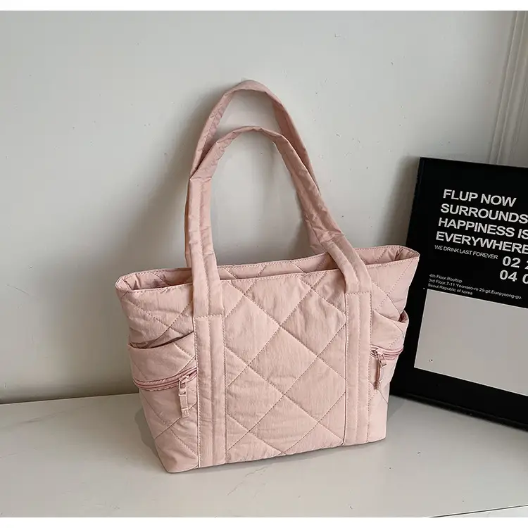Women Rhombic Cotton Shoulder Bag 2024 New Korean Style Large Capacity — feature 30