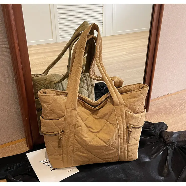 Women Rhombic Cotton Shoulder Bag 2024 New Korean Style Large Capacity — feature 33