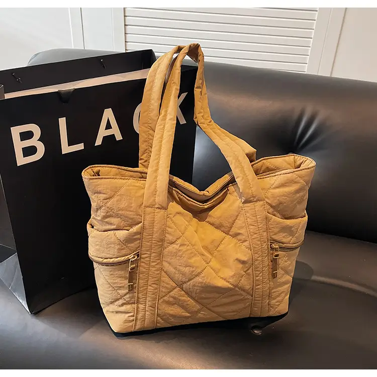 Women Rhombic Cotton Shoulder Bag 2024 New Korean Style Large Capacity — feature 34