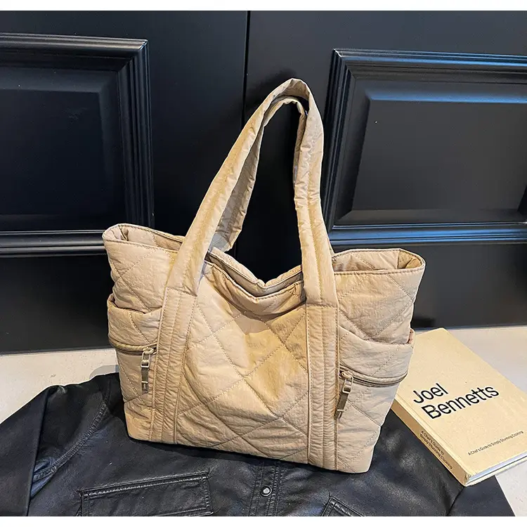 Women Rhombic Cotton Shoulder Bag 2024 New Korean Style Large Capacity — feature 40