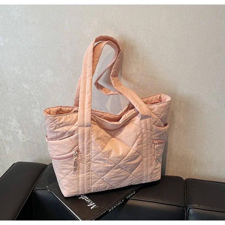 Women Rhombic Cotton Shoulder Bag 2024 New Korean Style Large Capacity — feature 41