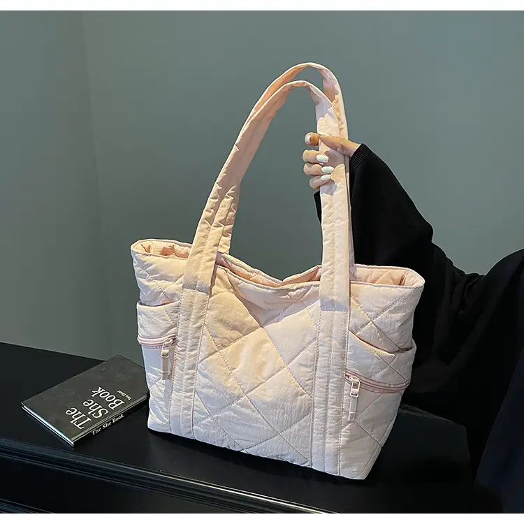 Women Rhombic Cotton Shoulder Bag 2024 New Korean Style Large Capacity — feature 44