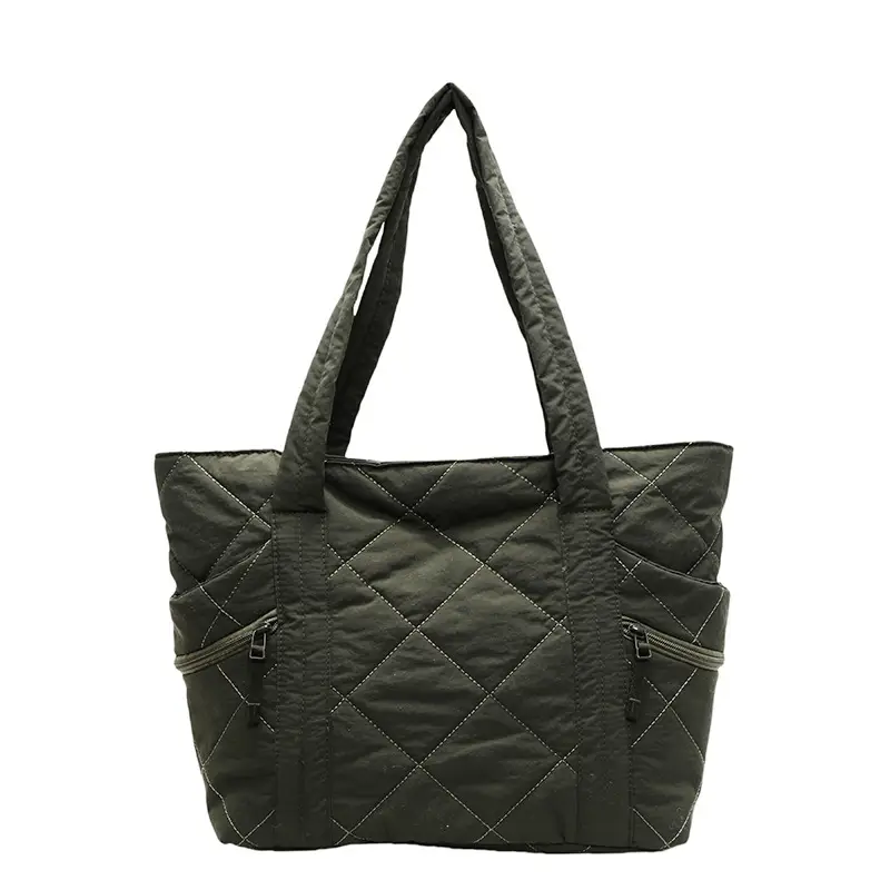 Women Rhombic Cotton Shoulder Bag 2024 New Korean Style Large Capacity — feature 48