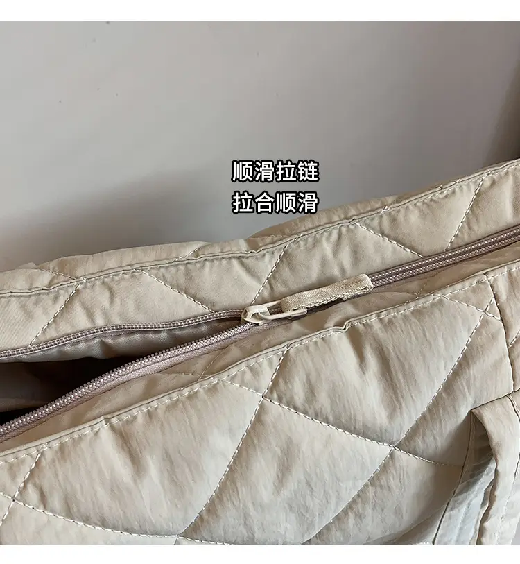 Women Rhombic Cotton Shoulder Bag 2024 New Korean Style Large Capacity — feature 5