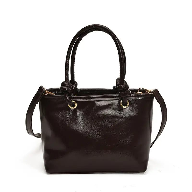 Retro Textured Brown Shoulder Bag 2024 Winter New - Image 9