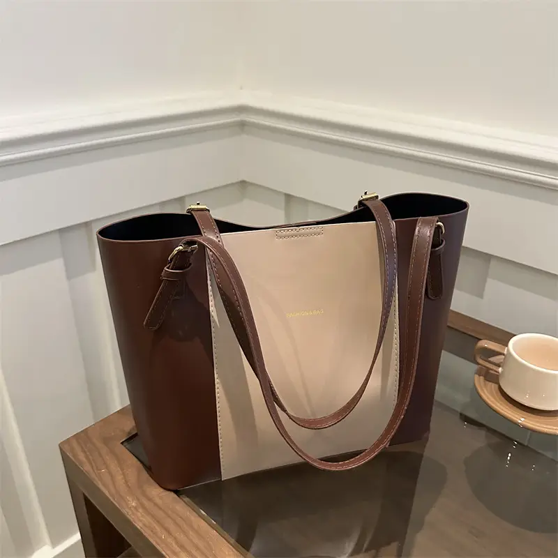 Women's Brown Leather Shoulder Bag with Top Handle - Image 7