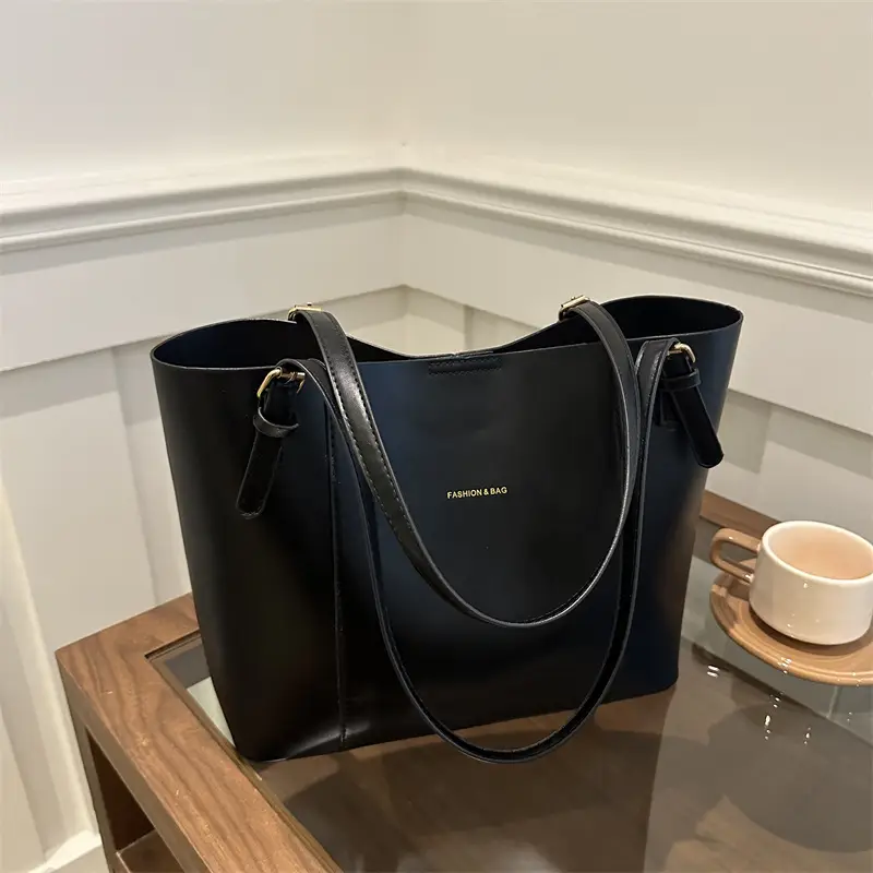 Women's Brown Leather Shoulder Bag with Top Handle - Image 8