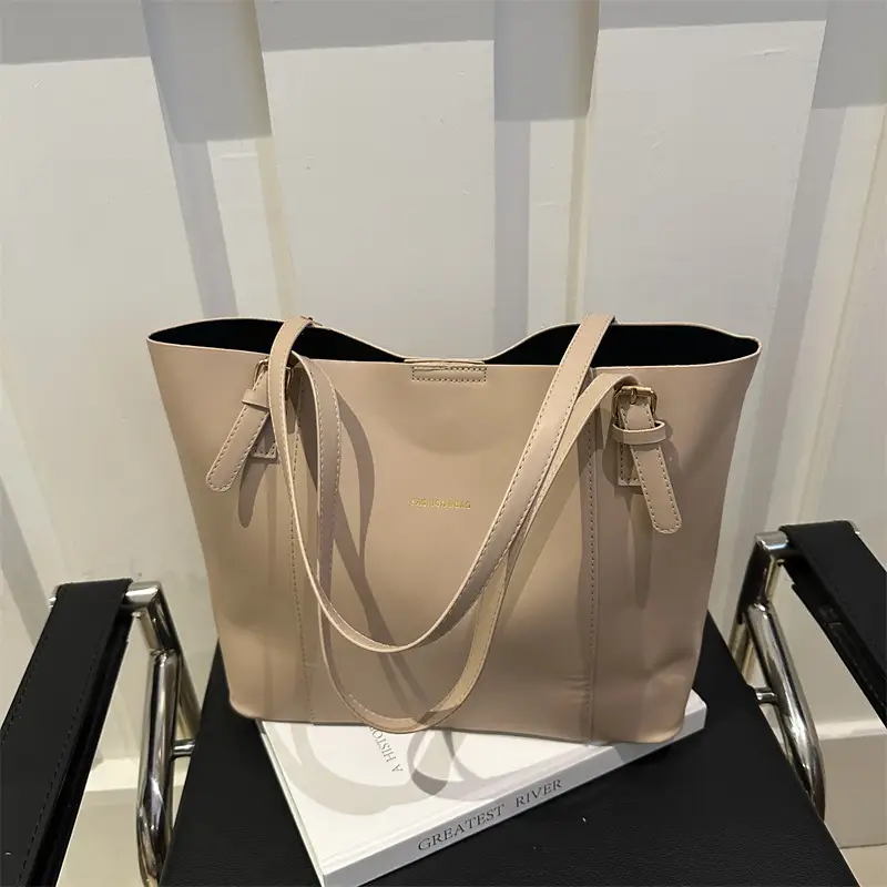 Women's Brown Leather Shoulder Bag with Top Handle - Image 10