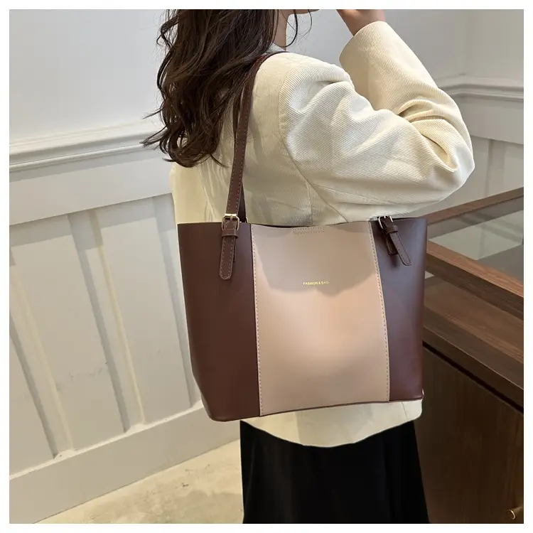 Women's Brown Leather Shoulder Bag with Top Handle — feature 14