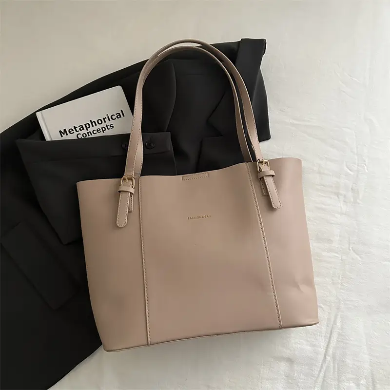 Women's Brown Leather Shoulder Bag with Top Handle - Image 2