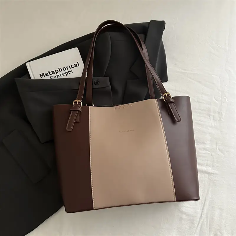 Women's Brown Leather Shoulder Bag with Top Handle - Image 6