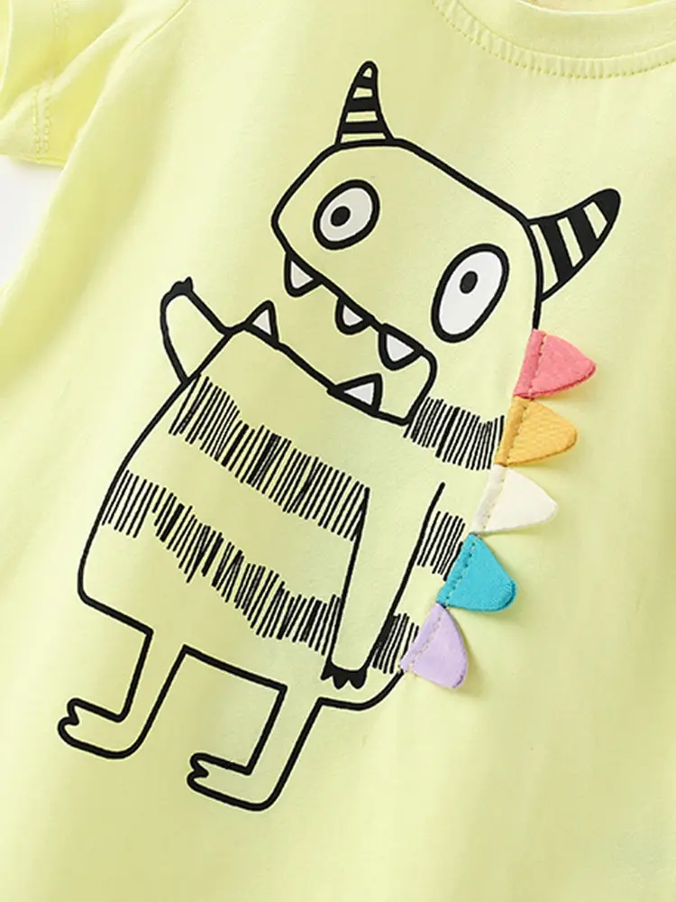Malwee Boys Yellow Cat Print Summer T-Shirt - Image 4