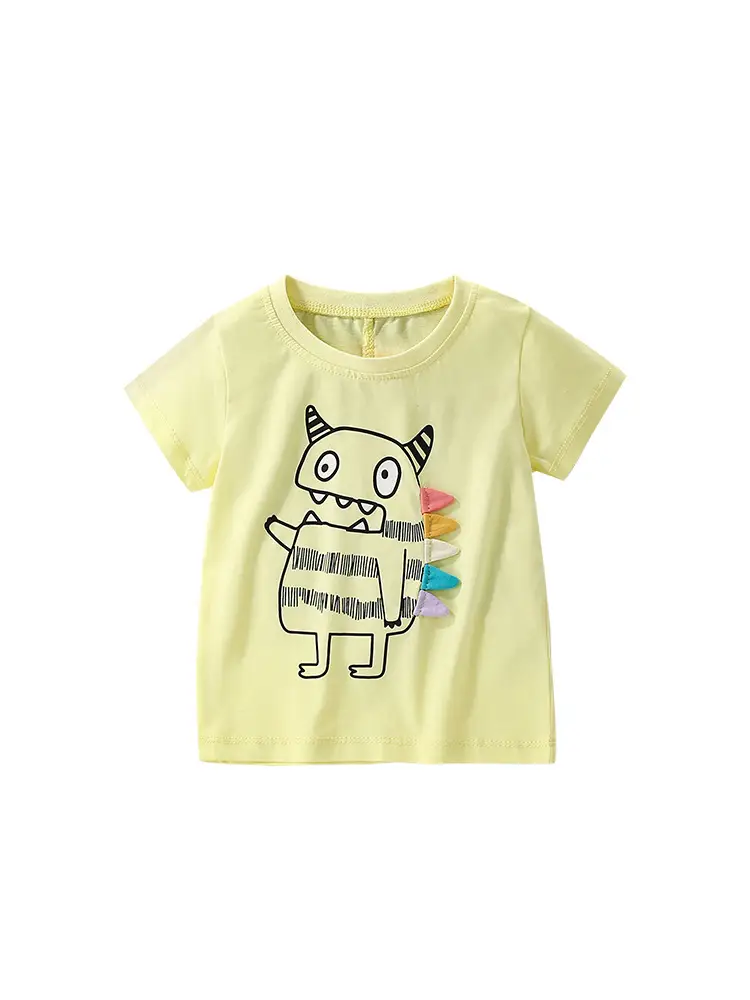 Malwee Boys Yellow Cat Print Summer T-Shirt - Image 6