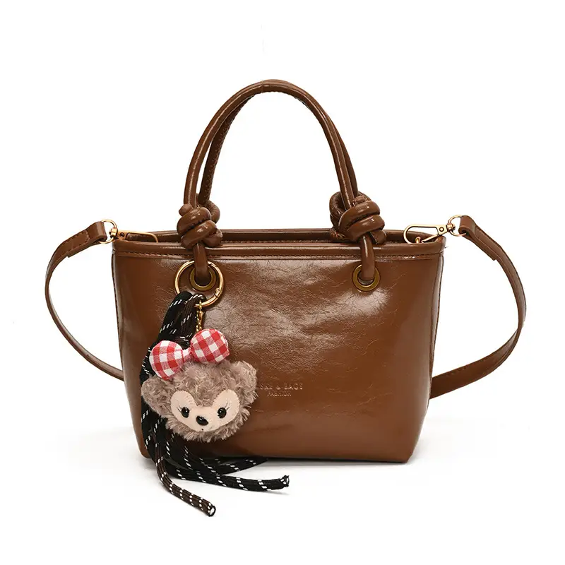 Women's Retro Niche Shoulder Bag Brown Large Capacity - Image 4