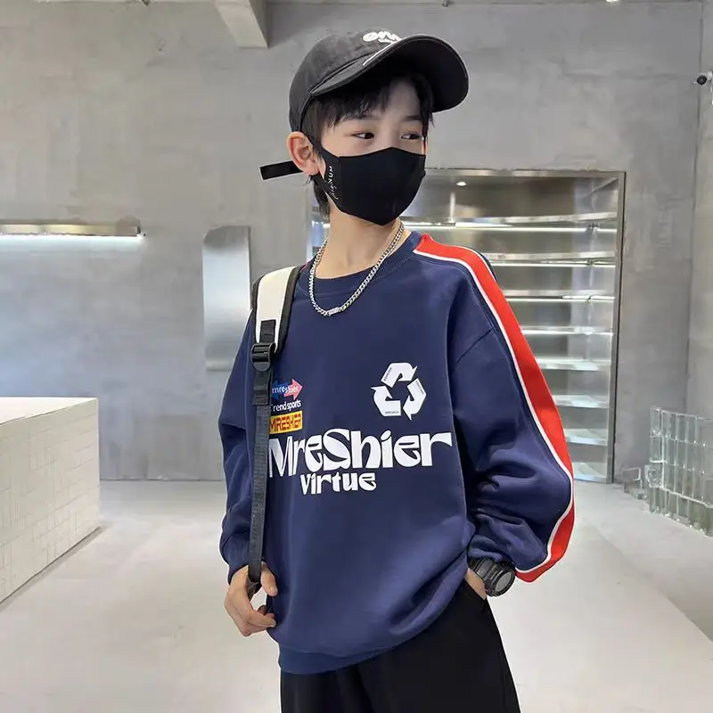 Boys Navy Blue Mr Singer Sweatshirt 2026 Spring - Image 4