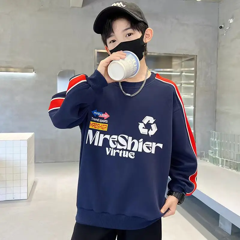Boys Navy Blue Mr Singer Sweatshirt 2026 Spring - Image 5