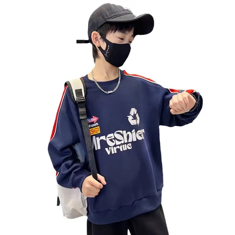 Boys Navy Blue Mr Singer Sweatshirt 2026 Spring - Image 7