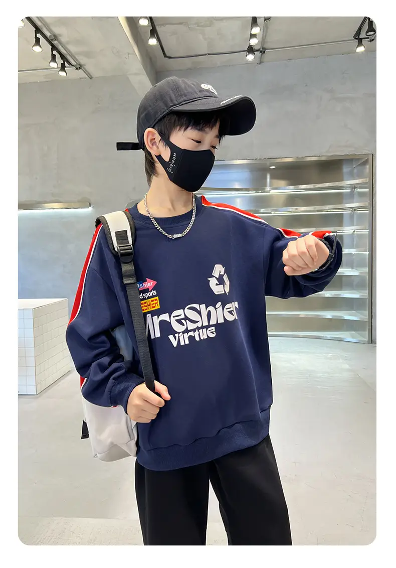 Boys Navy Blue Mr Singer Sweatshirt 2026 Spring — feature 10