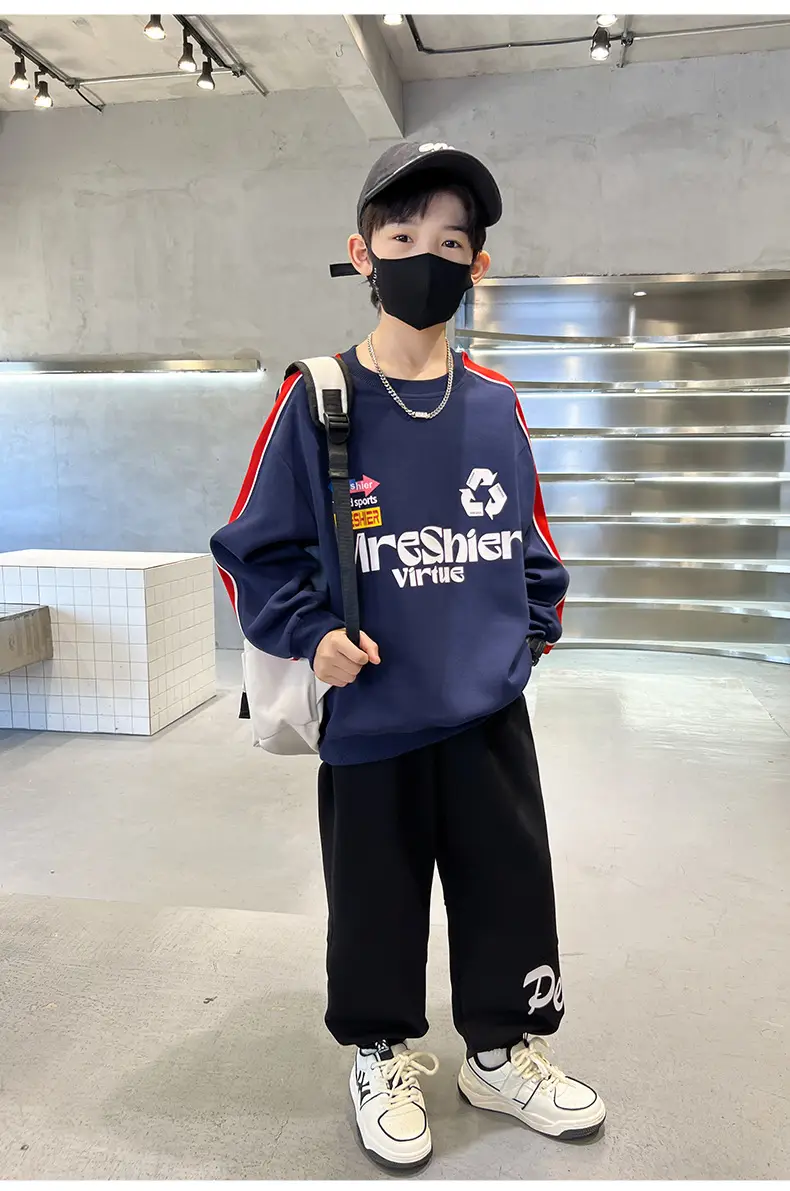 Boys Navy Blue Mr Singer Sweatshirt 2026 Spring — feature 5