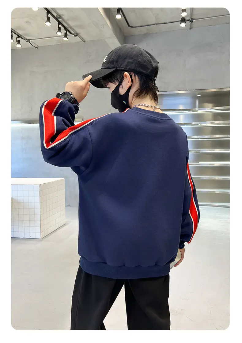 Boys Navy Blue Mr Singer Sweatshirt 2026 Spring — feature 7