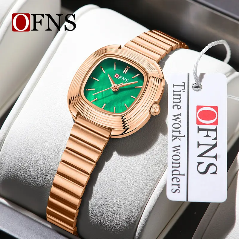 O'FNS Rose Gold Women's Quartz Watch with Chain Strap