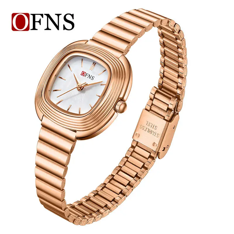 O'FNS Rose Gold Women's Quartz Watch with Chain Strap