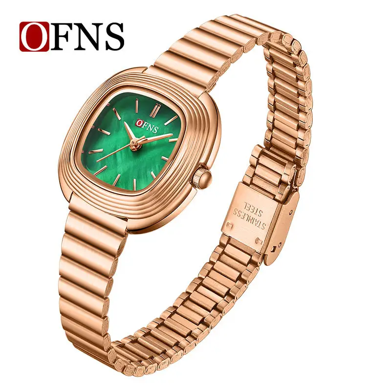 O'FNS Rose Gold Women's Quartz Watch with Chain Strap